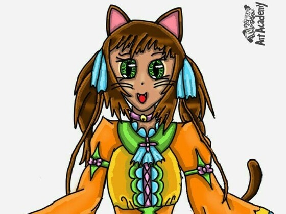 Farbenfrohes Catgirl