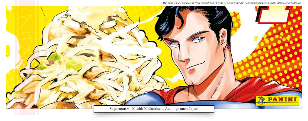 Supermann mit einer riesigen Schüssel voller Essen