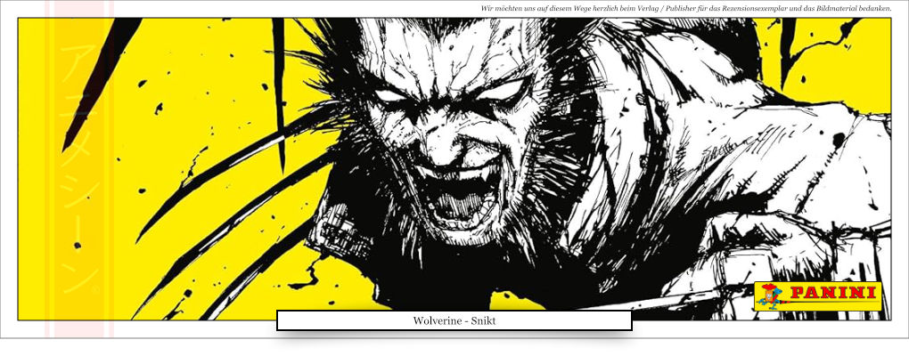 gelber Hintergrund, schwarzweiss Zeichnung von Wolverine 