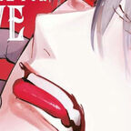 Hand junger Mann wird gequält und zeigt seine Zunge rote Augen 