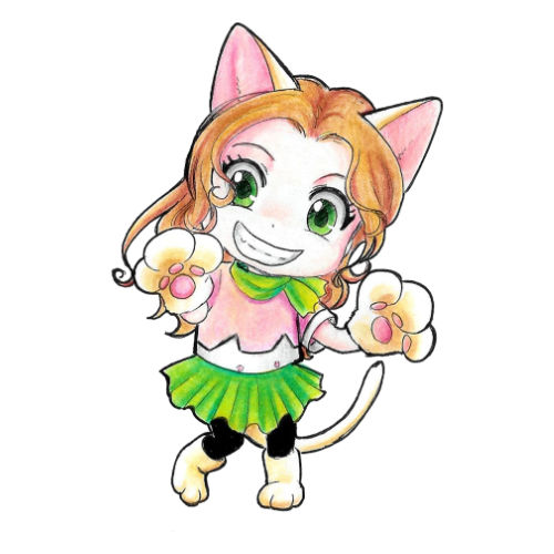 Alexandra als Chibi Katze gezeichnet