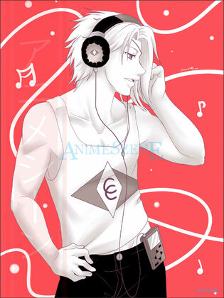 junger Mann mit Kopfhoerer 