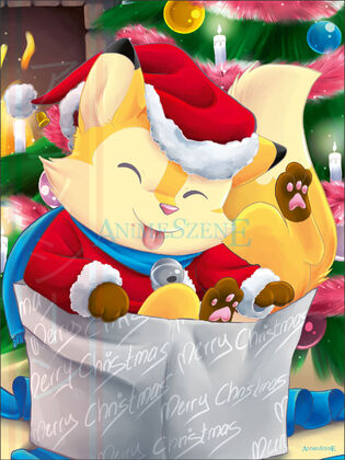 Shinto der Fuchs verpackt sich als Geschenk