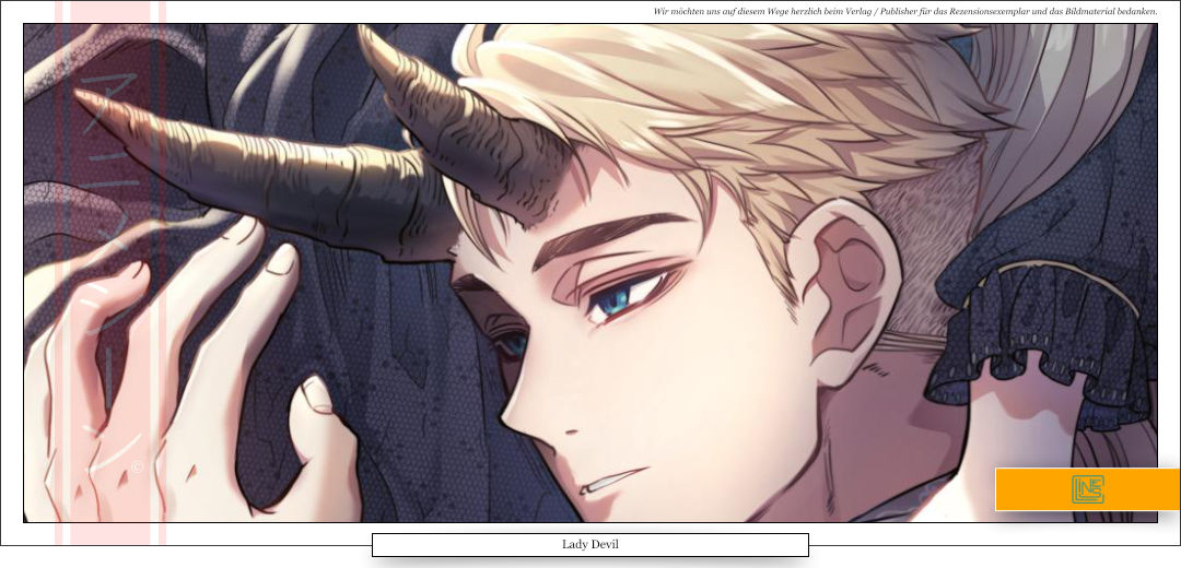 Junger Mann mit blonden Haaren und Hörnern.