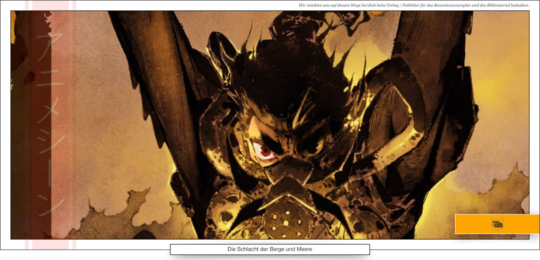 Ein starker Krieger in voller Rüstung bereit zum Schlag. 