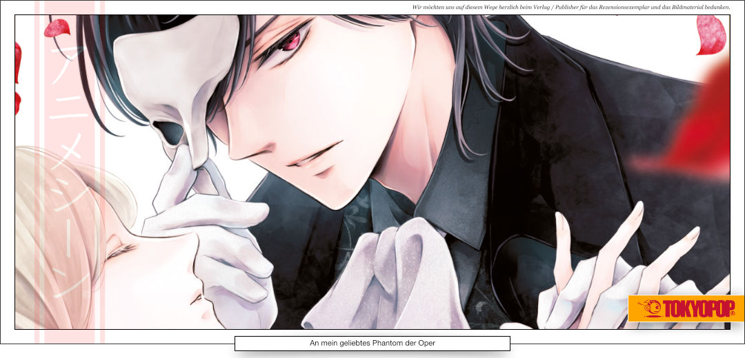 Ein junger Mann mit weißer Maske tanz mit einer schönen Frau. 