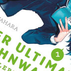 Schülerin mit blauen Haaren ließt in einem Buch. 