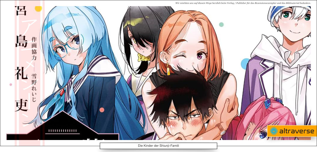 Ein junger Mann mit seinen fünf Schwestern, die alle fantastisch aussehen. Er schmollt, weil er auf sie aufpassen muss.