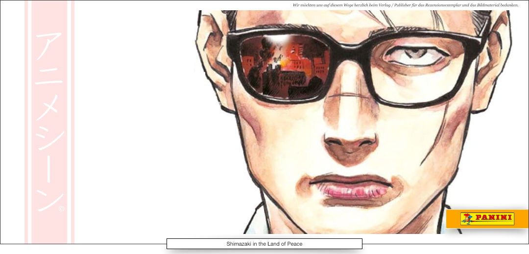 Ein Mann mit Brille. Das rechte Brillenglas zeigt den Krieg und das linke des Haube. Sein Gesicht des kantig und nachdenklich.