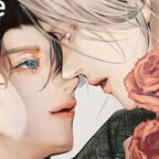 Zwei Männer schauen verliebt an. Sie wollen sich küssen. 