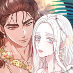 Ein staatlicher Mann mit langen braunen Haaren hält eine schöne weiße Frau im Arm. Im Hintergrund stehen Palmen. 