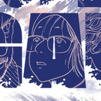 Wellen blaue Schrift Katastrophe 