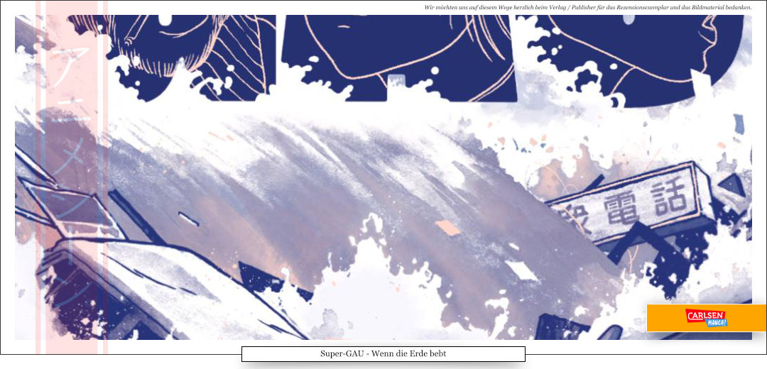 Wellen blaue Schrift Katastrophe 