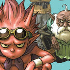 Ein Junge und ein älterer Mann im Hintergrund haben beide einen bösen Blick. 