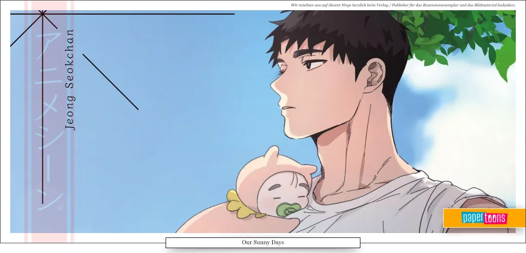 Auf dem Bild ist ein junger Mann zu sehen, der ein Säugling im Arm hält.