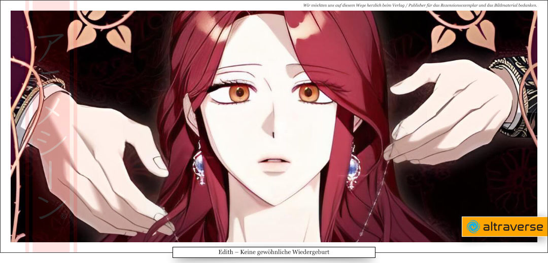 Die Fotografie zeigt eine junge Frau mit langem, rotem Haar, die einen Ausdruck der Verwunderung zeigt.