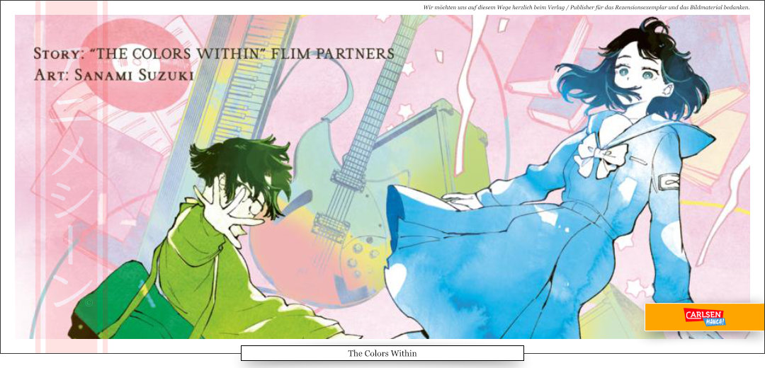 Das farbenfrohe Aquarellbild zeigt zwei Personen und vermittelt trotz seiner lebendigen Farben eine dramatische Stimmung. 