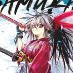 Das Bild zeigt einen jungen Krieger in roter Kleidung, mit Federn im Haar und einem Schwert auf der Schulter. 