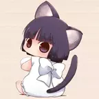 Das Bild zeigt ein kleines Mädchen was wohl auch eine Katze ist. 