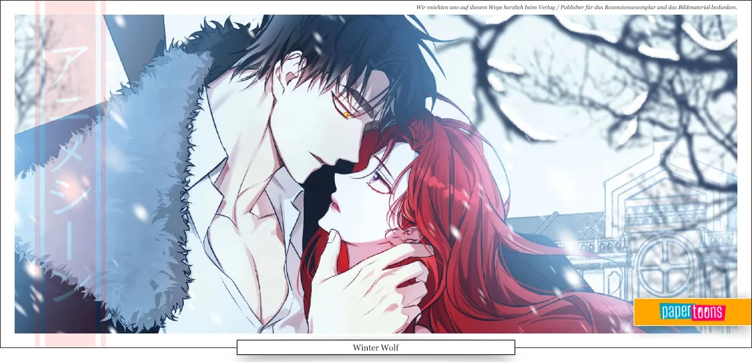 Das Bild zeigt ein verliebtes Paar. Der Mann trägt eine Felljacke, während die Frau lange rote Haare hat. Ihre Zuneigung füreinander ist deutlich spürbar. 