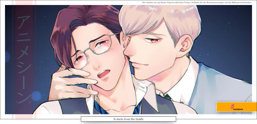 Das Bild zeigt zwei Männer in einer sinnlichen Pose.